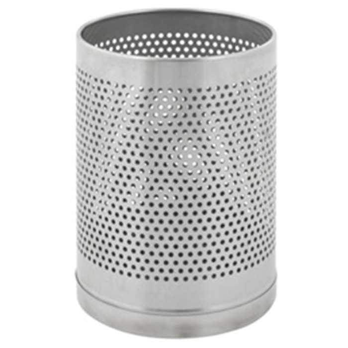 CORBEILLE A PAPIER RONDE PERFOREE 10 LITRES INOX MAT CORBEILLE A PAPIER RONDE PERFOREE 10 LITRES INOX MAT