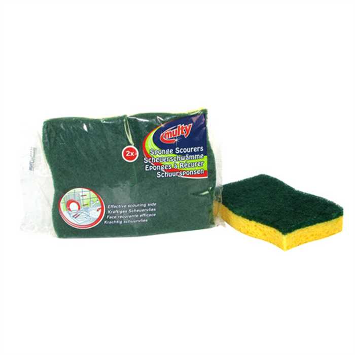 EPONGE DOUBLE FACE VERT/JAUNE MULTY 7 X 11 X 2,2 CM 2 PCES EPONGE DOUBLE FACE VERT/JAUNE MULTY 7 X 11 X 2,2 CM 2 PCES