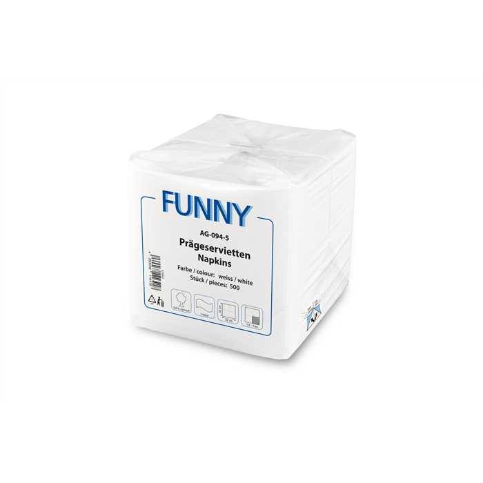 FUNNY SERVIETTEN 32 X 32 CM WEISS FUNNY SERVIETTEN 32 X 32 CM WEISS