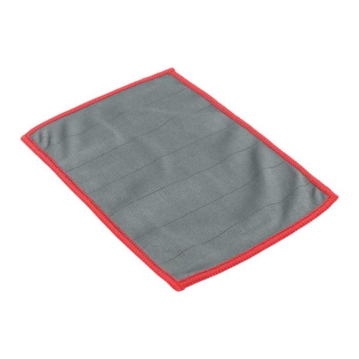 MICROFIBRE CARBONE 15 X 20 CM GRISE AVEC LISIERE ROUGE MICROFIBRE CARBONE 15 X 20 CM GRISE AVEC LISIERE ROUGE