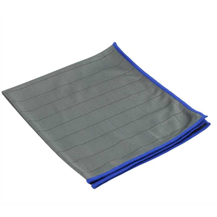 MICROFIBRE CARBONE 40 X 50 CM GRISE AVEC LISIERE BLEU MICROFIBRE CARBONE 40 X 50 CM GRISE AVEC LISIERE BLEU