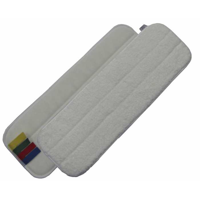 MOP MICROFIBRE 44 CM BLANC AVEC DOS VELCRO + CODE COULEUR MOP MICROFIBRE 44 CM BLANC AVEC DOS VELCRO + CODE COULEUR