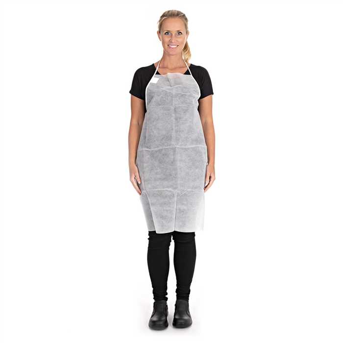 TABLIERS JETABLES NON TISSE BLANC 90 X 70 CM 20 PIECES TABLIERS JETABLES NON TISSE BLANC 90 X 70 CM 20 PIECES