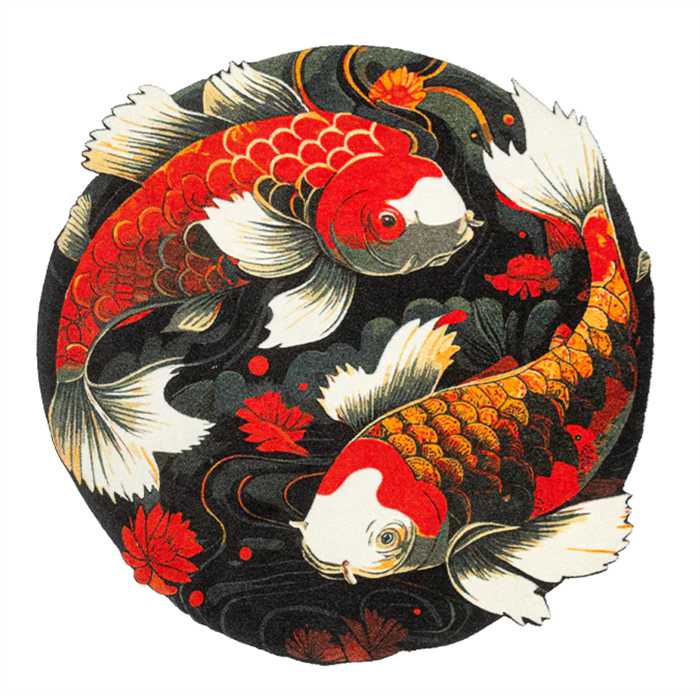 TAPIS DECOR KOI COUPLE 120 X 120 CM TAPIS DECOR KOI COUPLE 120 X 120 CM