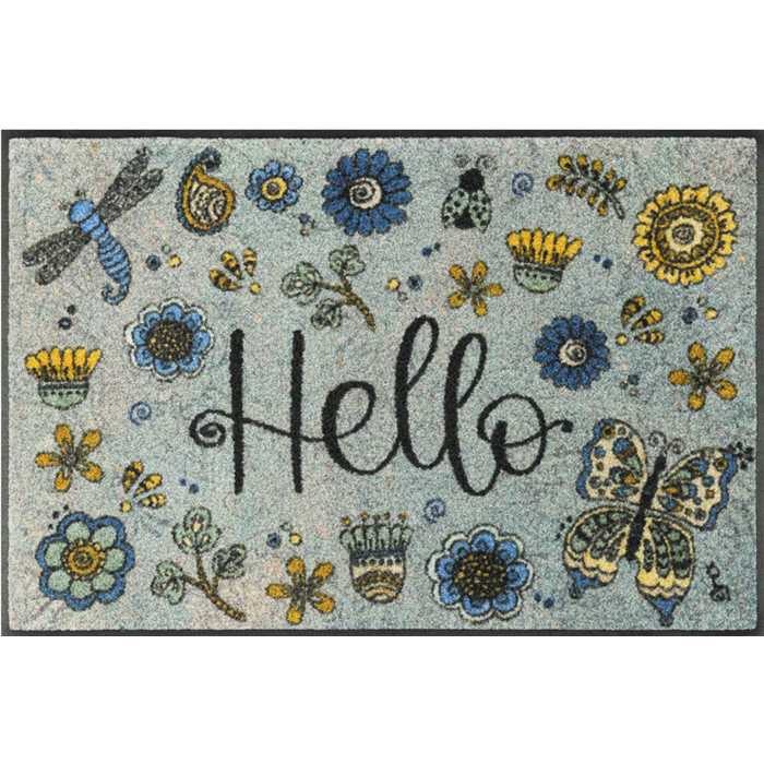 TAPIS HELLO FLOWERS 50 X 75 CM TAPIS HELLO FLOWERS 50 X 75 CM